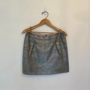 Metallic Silver Mini Skirt